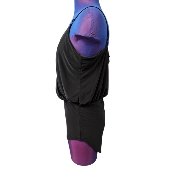 NWT BooHoo Tall Anna Slinky Wrap Front Black Bodysuit Size 14 Women's Tall‎ B7 - Picture 3 of 10